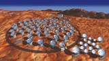 Conceptual image of ALMA, which is currently under construction. ALMA will consist of the“12m Array” of up to sixty-four 12 m telescopes, and “Atacama Compact Array (ACA)”of four 12m and twelve 7m telescopes.