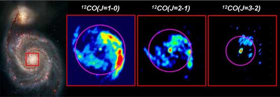 Multi-transition CO images toward the Whirlpool galaxy M51