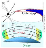 Outer gap model of the emission mechanism from neutron stars