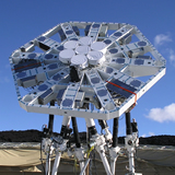 The first phase of AMiBA consisted of seven 0.6m antennas close-packed in the center of the 6m platform, offering a field-of-view of 23’ and a resolution of 6’. Scientific observations were carried out during 2007 – 2008.