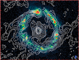 Left - CO(J = 2-1) integrated map (contours) overlaid on the archival HST I-band image (color). Right - HST NICMOS Pa α line image (color) overlaid on the CO(J = 2-1) contour