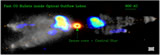 Gray image is the HST image in Ha, showing multiple optical outflow lobes expanding away from the central star. Color image shows the fast CO bullets inside the lobes, detected with the SMA. The yellow image shows a dense core encompassing the star (Lee et al. 2013, ApJ, in press).