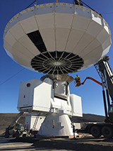 GLT Primary Dish Lifting on the Antenna Mount