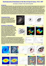 Hydrodynamical Simulations of Barred Spiral Galaxy NGC 1097