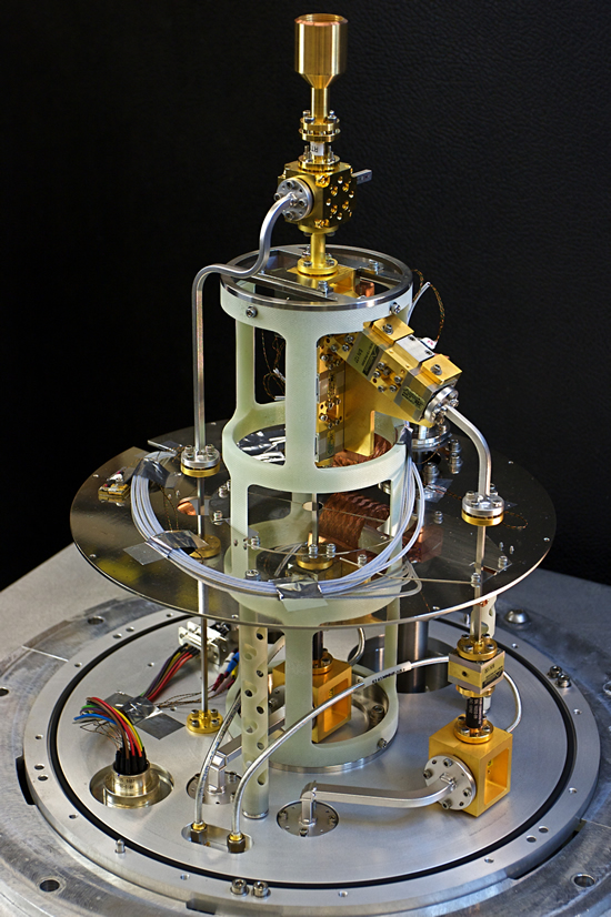 The AMiBA receiver with the vacuum chamber removed