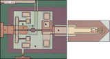 Image of SQUID (superconducting quantum interference device) chip with a 10 um direct-couple loop.