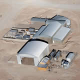 An aerial view of the technical building at the AOS at 5000m