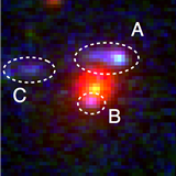 Hubble Space Telescope image of the most distant strong lensing galaxy known at z = 1.62.