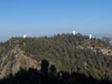 The three TAOS II enclosures at San Pedro M&#225;rtir Observatory.