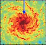Dust evolution simulation in a spiral galaxy