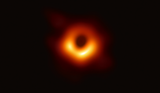 The first ever image of a black hole shadow in the human history. The image is a supermassive black hole at the center of an elliptical galaxy M87 at the center of the Virgo cluster (EHT Collaboration et al. 2019, ApJL, 875, L1).