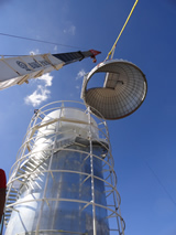 Installation of TAOS II dome at Site &#35;1 at San Pedro M&#225;rtir Observatory.